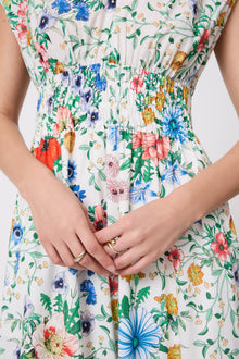 Wildflower Voile Midi Dress | Ivory Multi