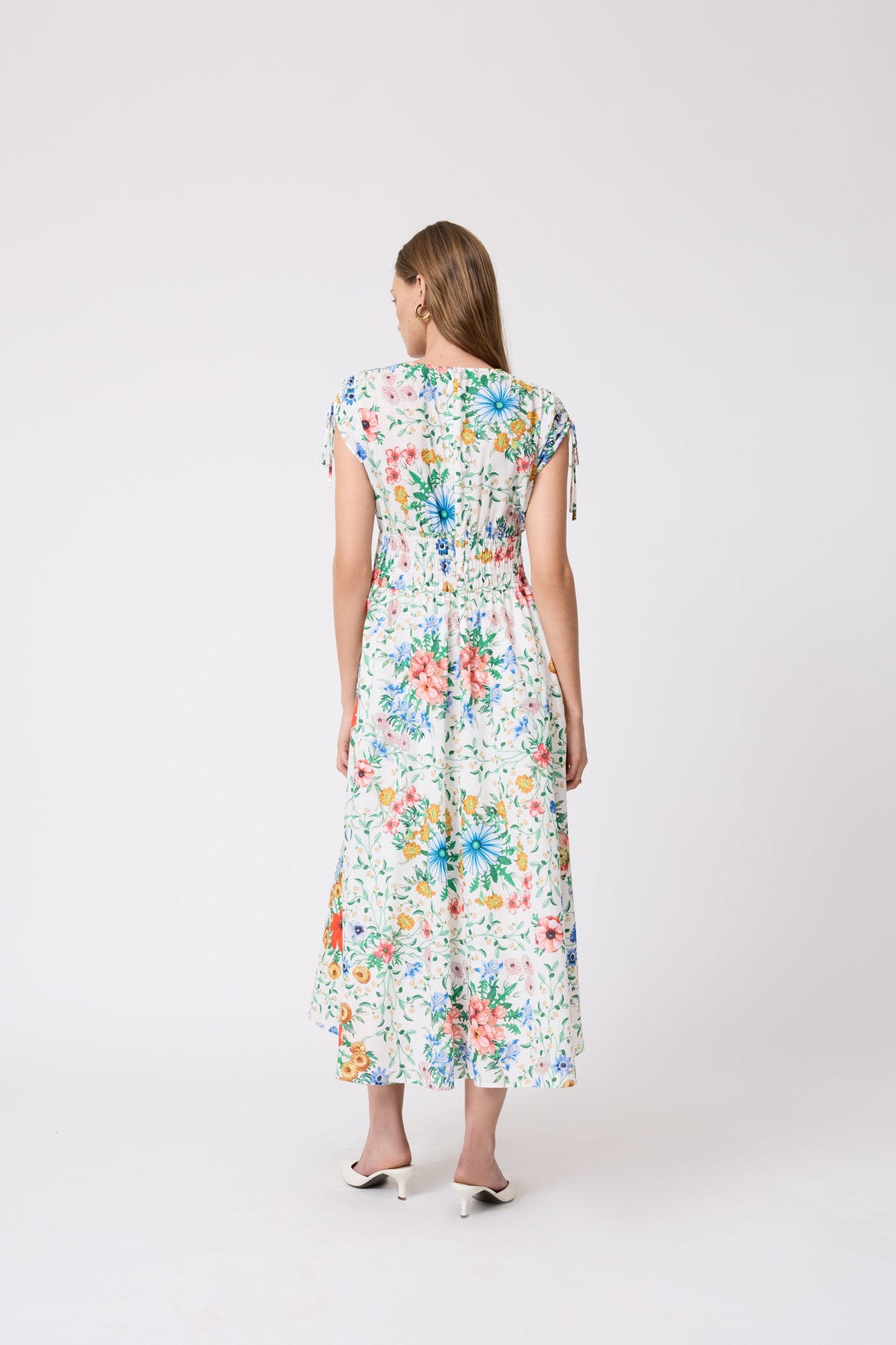 Wildflower Voile Midi Dress | Ivory Multi