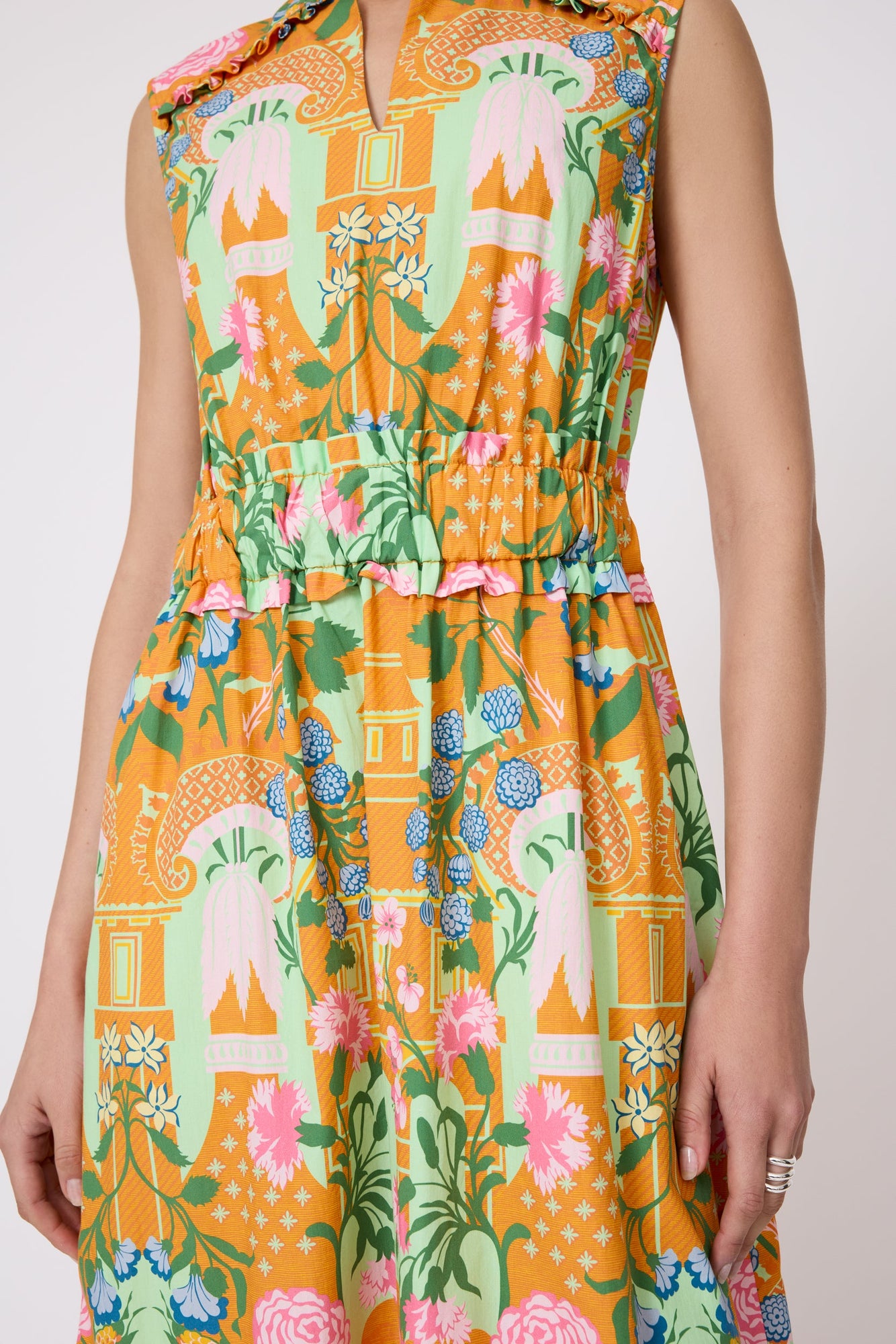 Rose Garden Cotton Smocked Dress | Marigold Multi