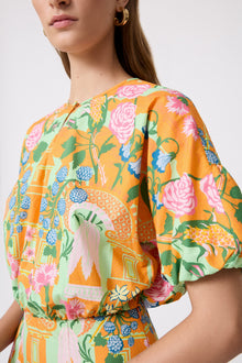 Rose Garden Cotton Cropped Top | Marigold Multi
