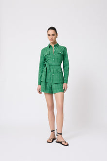 Stretch Seersucker Short | Green