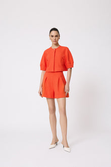 Textured Jersey Short | Vermillion