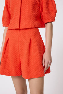 Textured Jersey Short | Vermillion