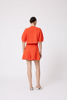 Textured Jersey Short | Vermillion