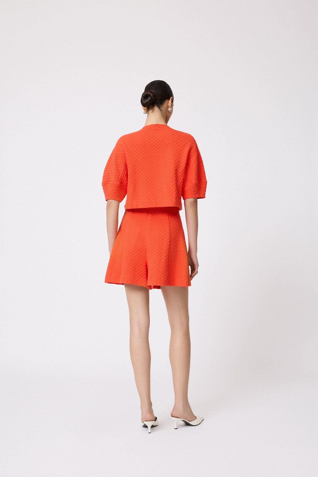 Textured Jersey Jacket | Vermillion