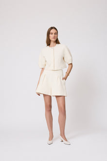 Textured Jersey Short | Ivory