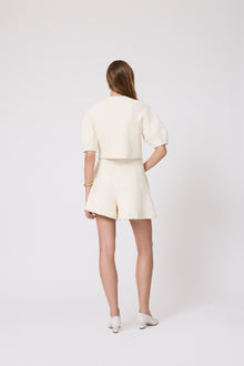 Textured Jersey Short | Ivory