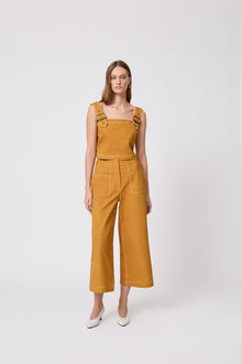Stretch Denim Square Neck Top | Ochre