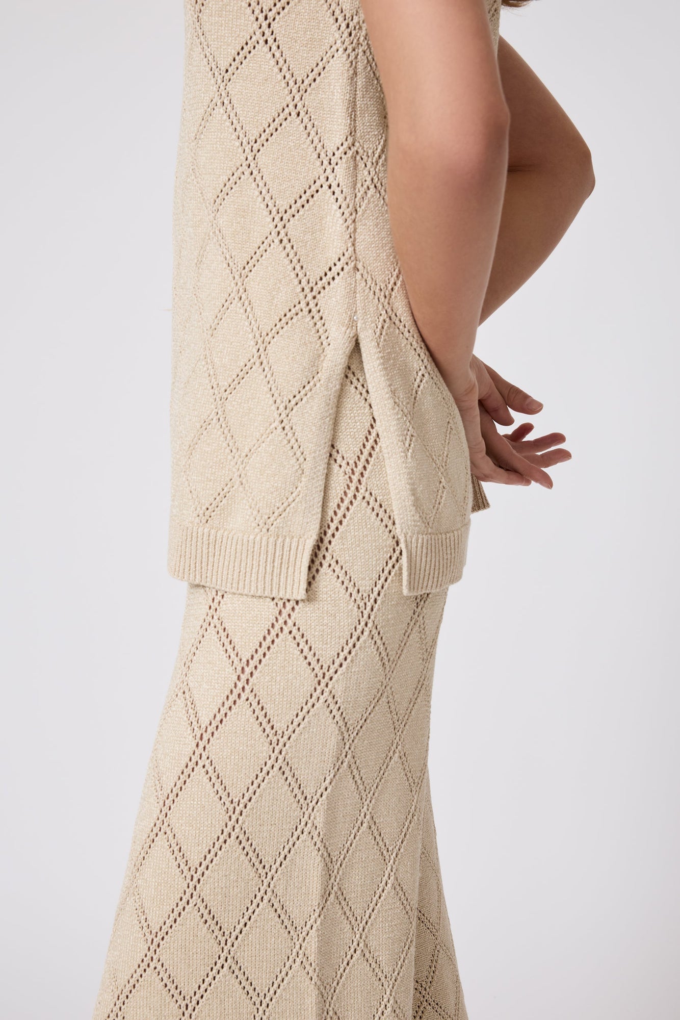 Pointelle Knit Pant | Sand