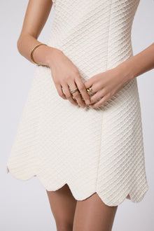 Textured Jersey Scallop Dress | Ivory