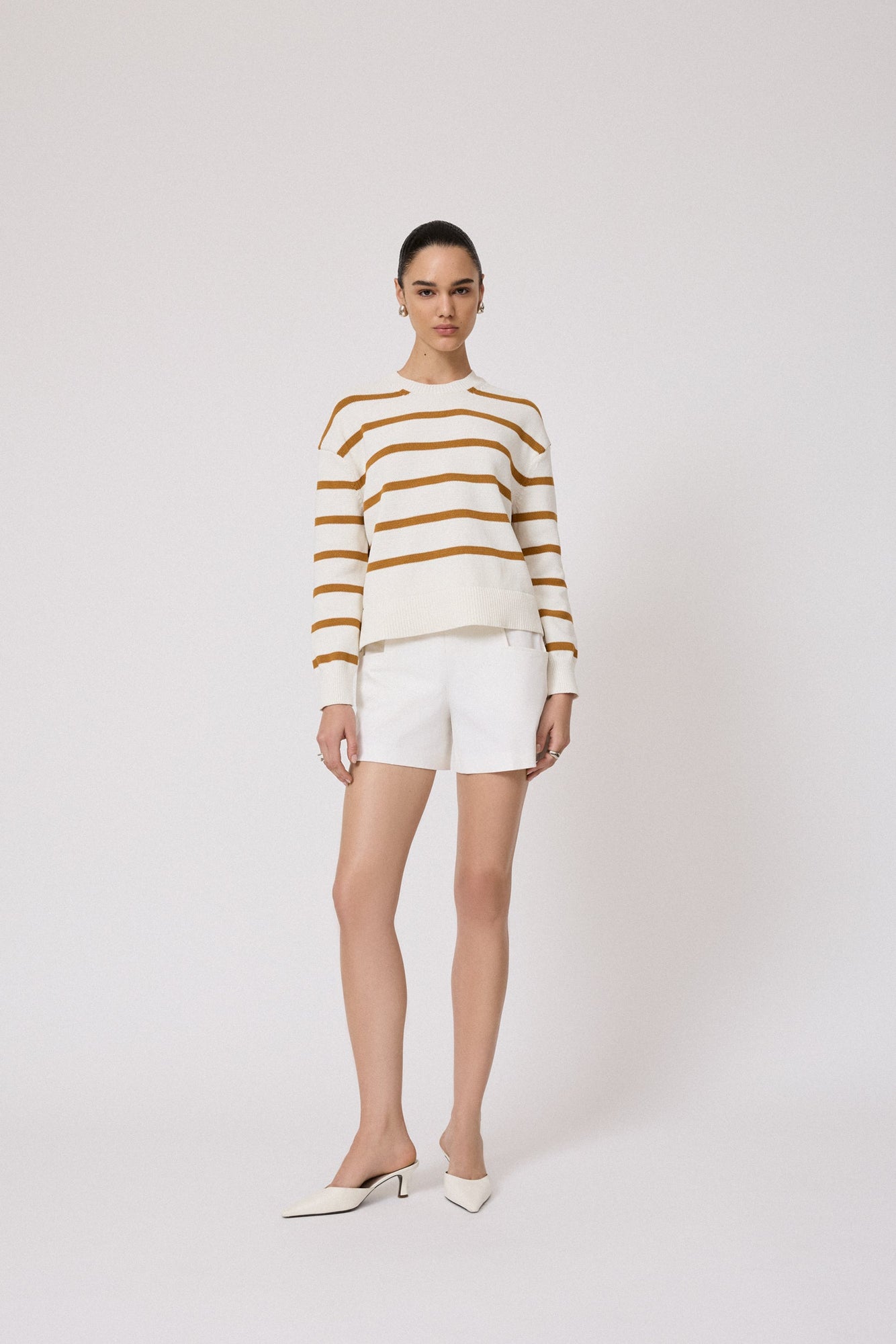 Striped Crewneck Sweater | Ivory