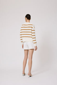 Striped Crewneck Sweater | Ivory