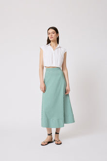 Stretch Plaid Skirt | Green