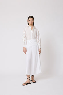Wave Eyelet Tunic Shirt | Ivory