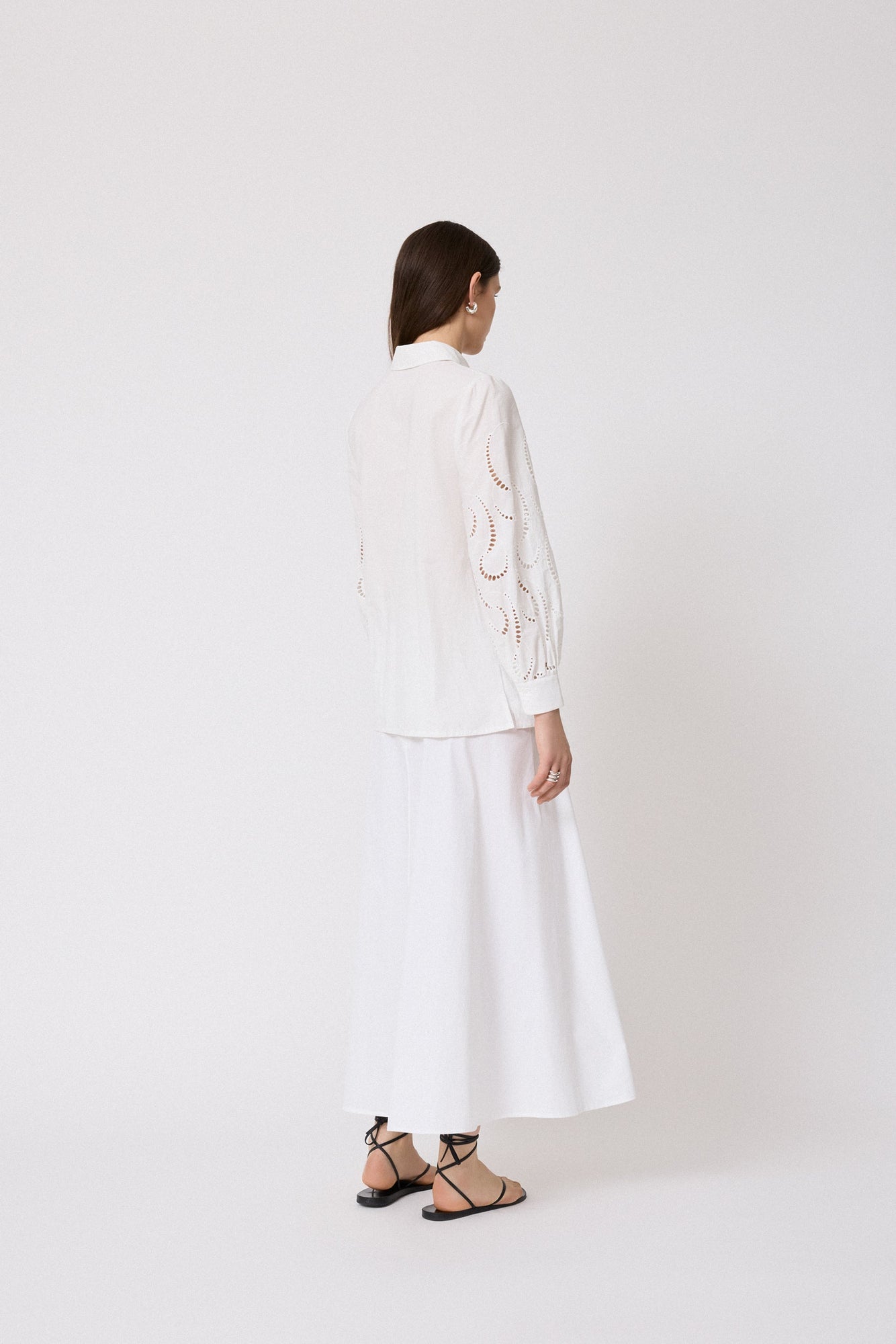 Wave Eyelet Tunic Shirt | Ivory