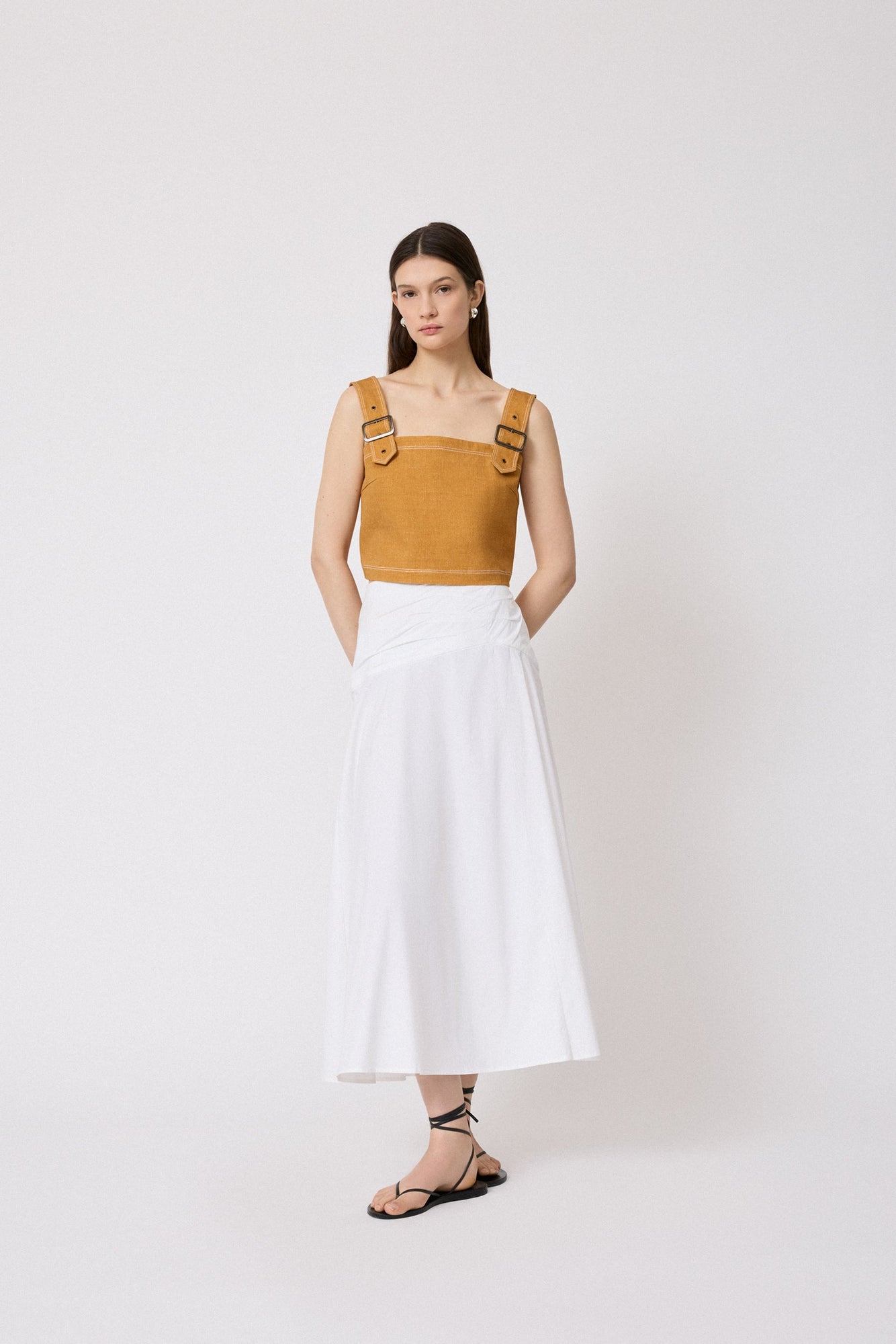 Cotton Poplin Skirt | White