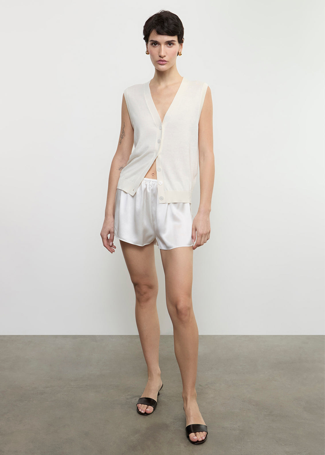Silk Slip Short | Off White