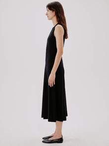 Another Tomorrow Sleeveless Crewneck Dress in Black – Viscose Women's Dress