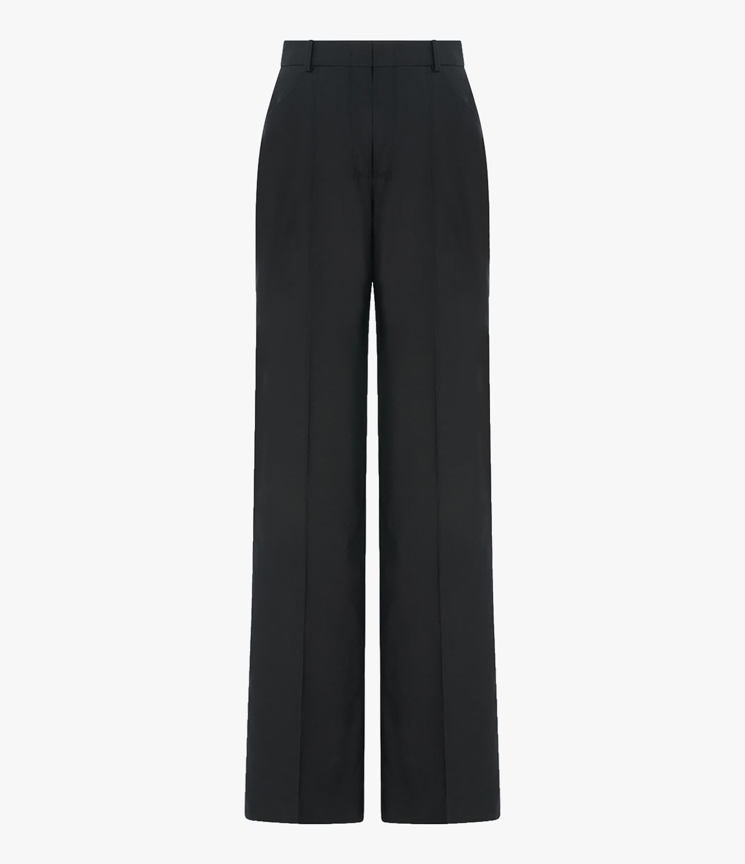 Another Tomorrow Slight Flare Trouser in Black – Wool Women's Trousers