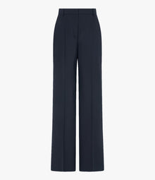 Another Tomorrow Slight Flare Trouser in Navy – Wool Women's Trousers