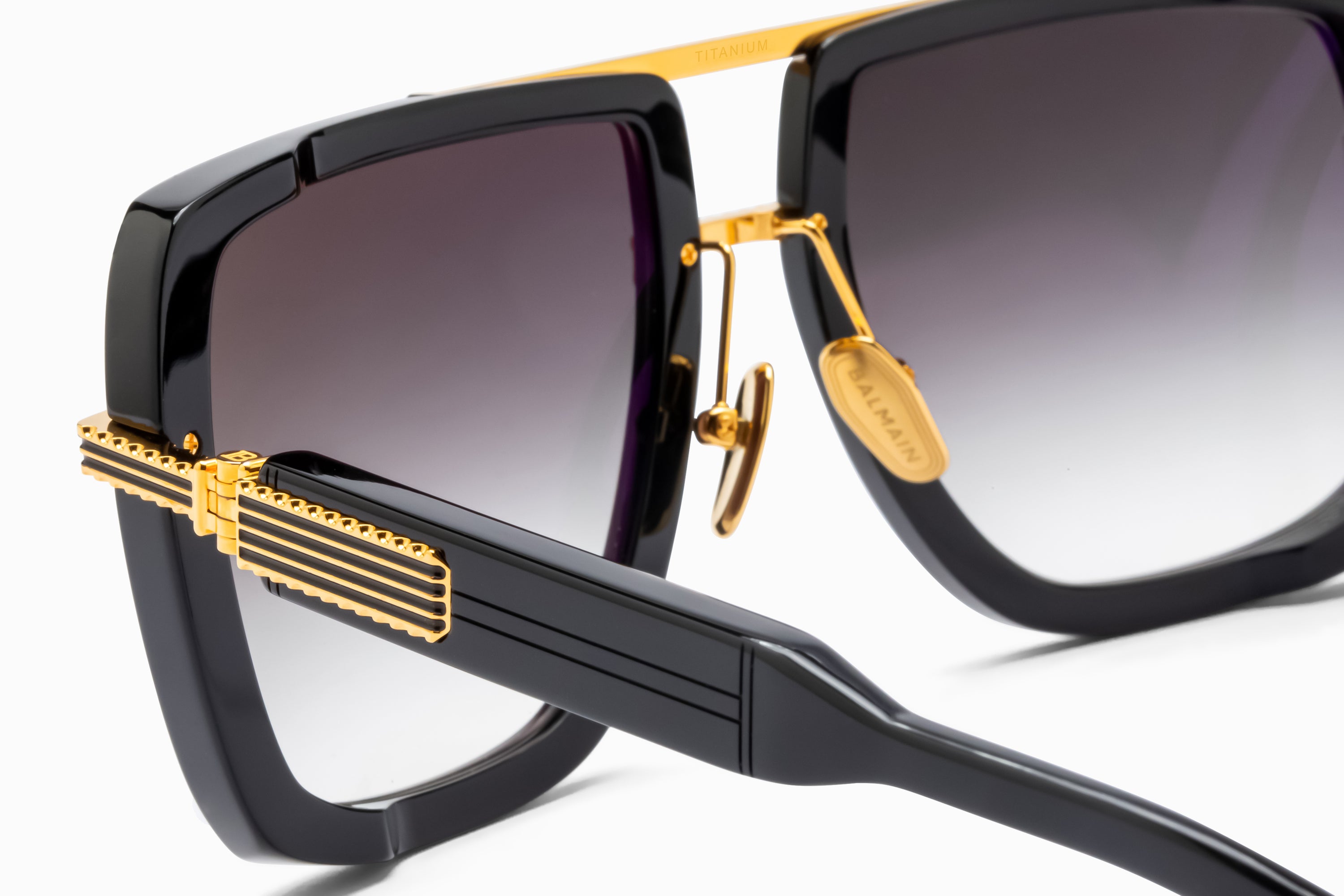 Mens | Soldier Sunglass | Black - Gold | Dark Grey Gradient
