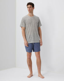 Mens | Chad Linen Tee | Heather Grey/White