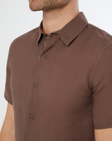 Mens | Jack Air Linen Shirt | Chocolate