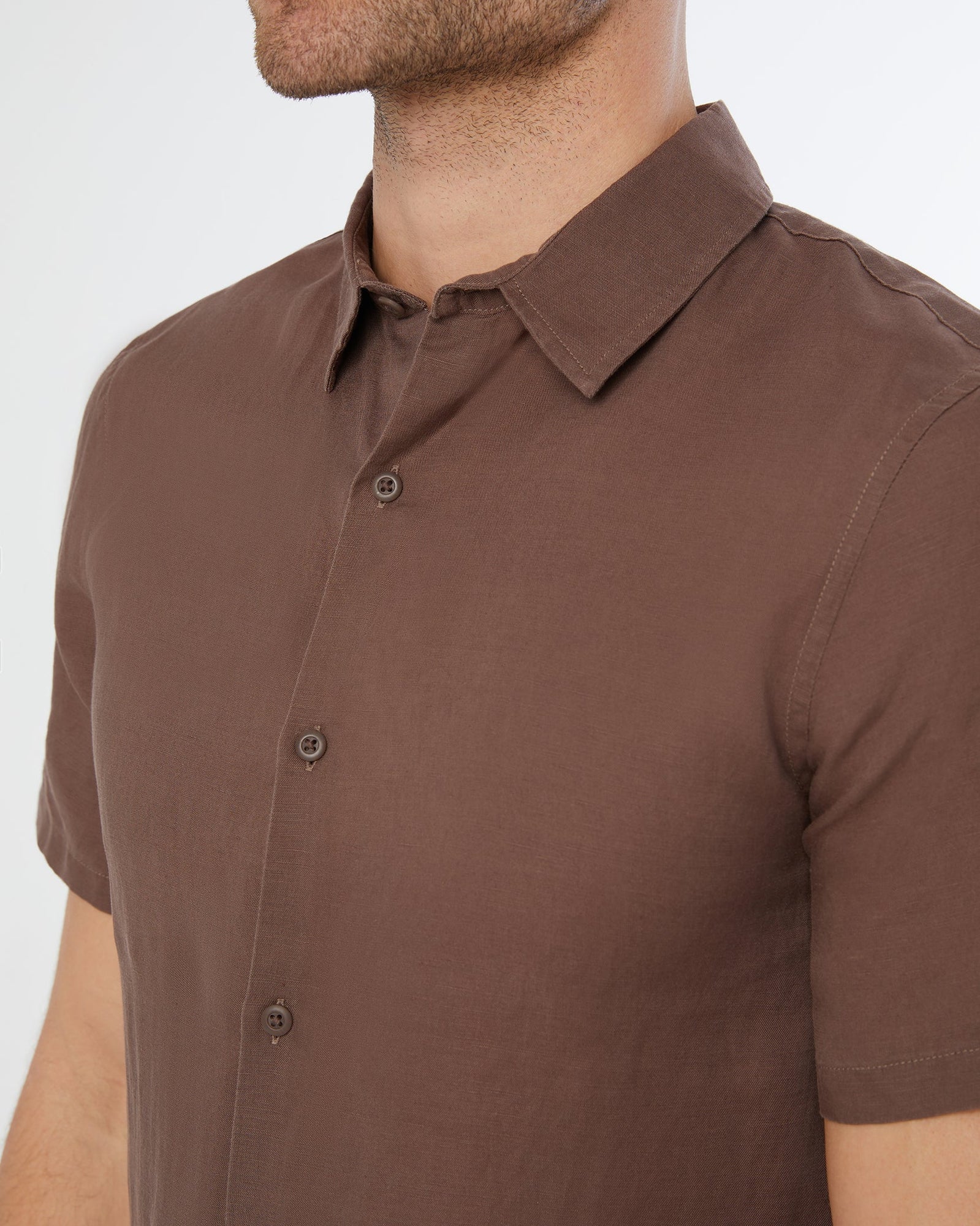Mens | Jack Air Linen Shirt | Chocolate