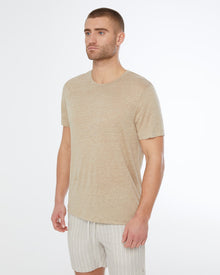 Mens | Chad Linen Tee | Tan