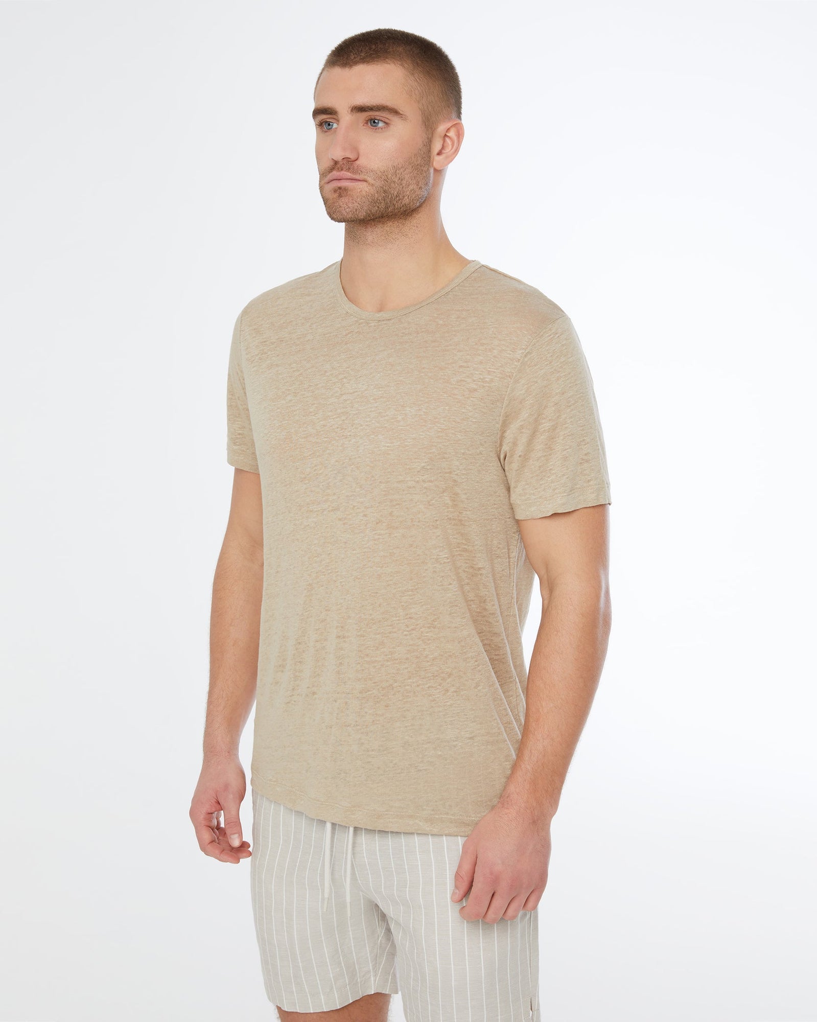 Mens | Chad Linen Tee | Tan