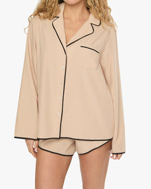 Classic Pajama Top | Almond/Black