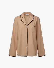 Classic Pajama Top | Almond/Black