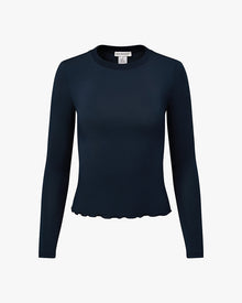 Long Sleeve Crewneck Top | Dark Navy
