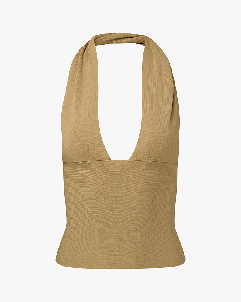 Knit Halter Top | Oat