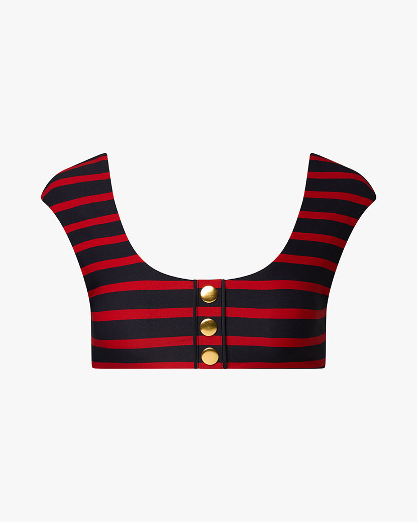 Off Shoulder Bikini Top | True Red/Dark Navy