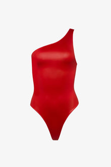 Asymmetrical One-Piece Swimsuit - Splash | Red