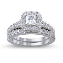 1.10 CT Princess/Round Natural Diamond | Bridal Set Ring | 14K White Gold | J-K Color | I1 Clarity