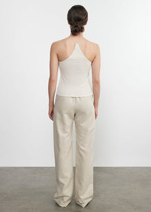 silk rib halter tank in canvas