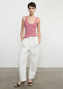 Silk Rib Tank | Rose Wood