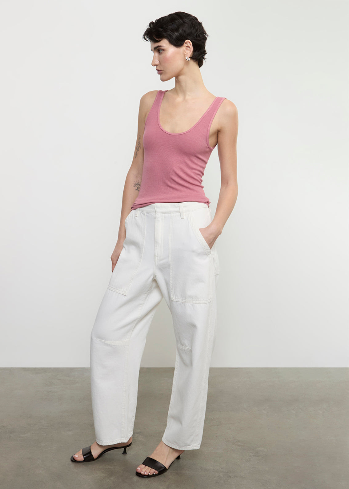 Silk Rib Tank | Rose Wood