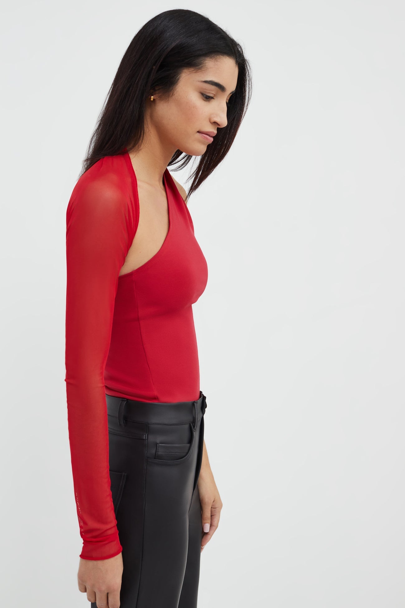 Manhattan One Shoulder Top | Red