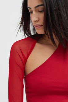 Manhattan One Shoulder Top | Red