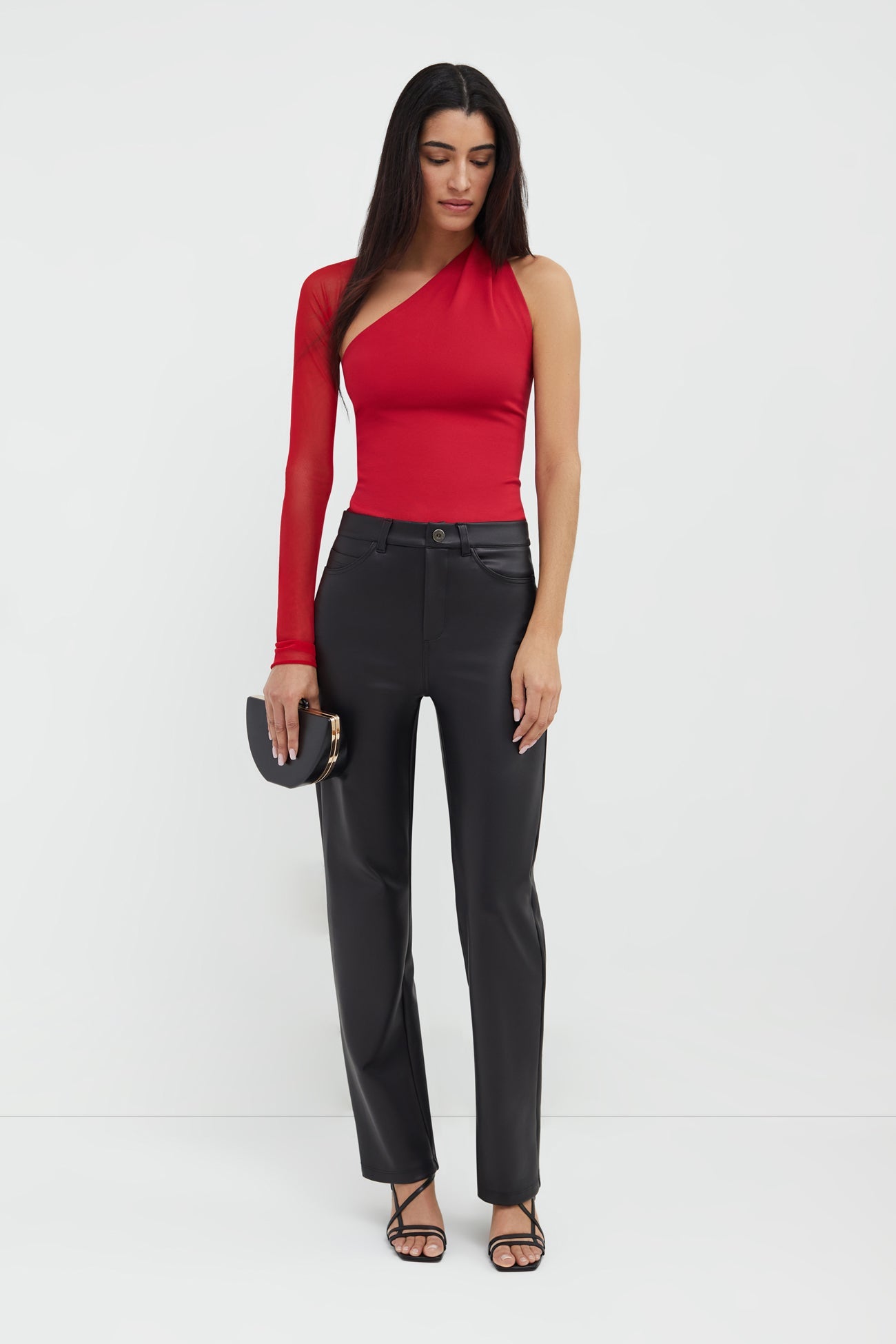 Manhattan One Shoulder Top | Red