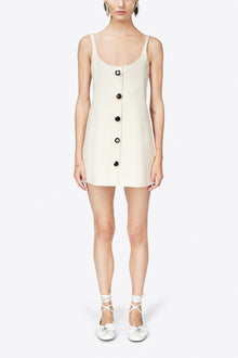 Eye-Button Mini Dress | Whipped White