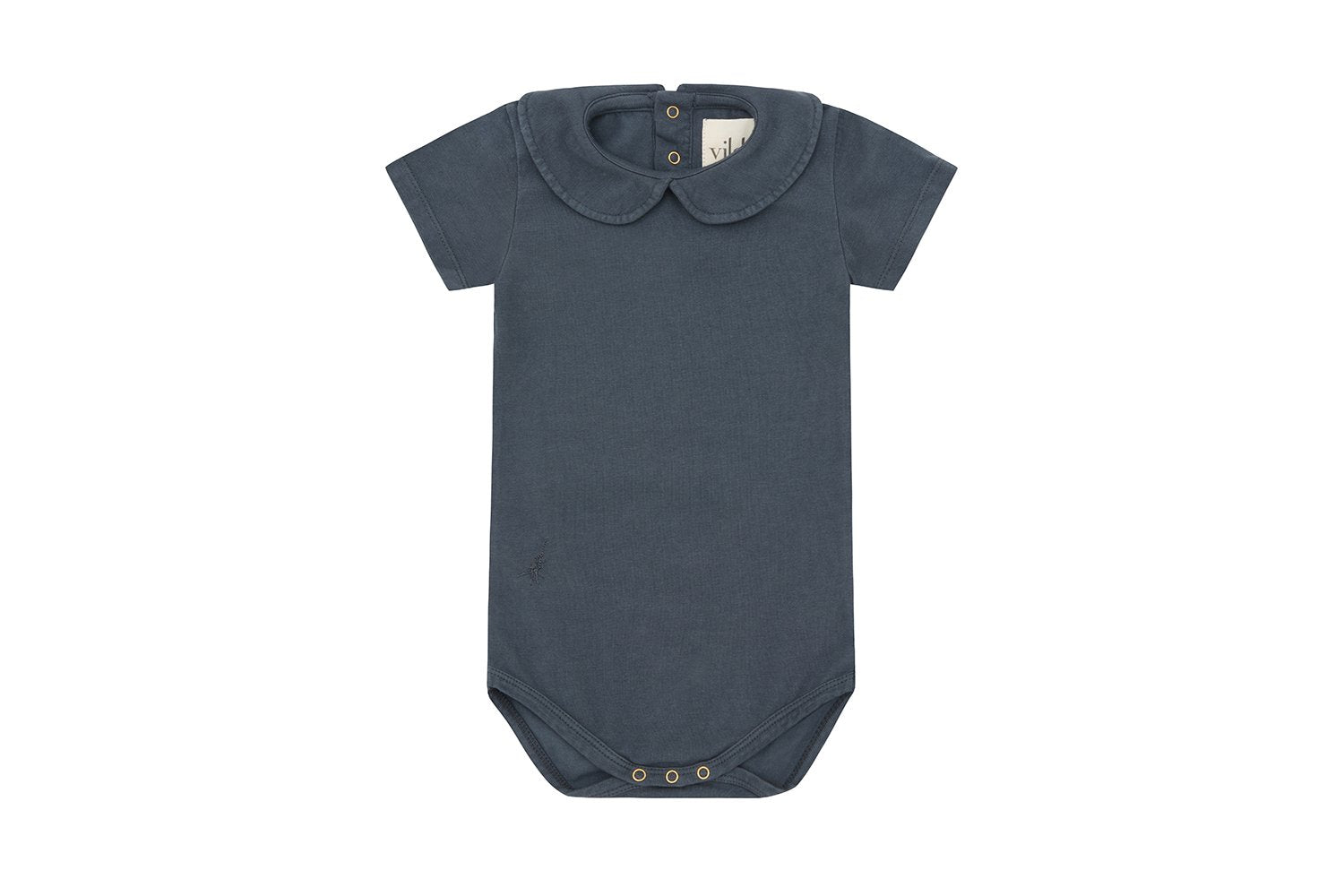 SS Organic Cotton Collared Bodysuit | Blue Stone - Palmetto Plant Dye