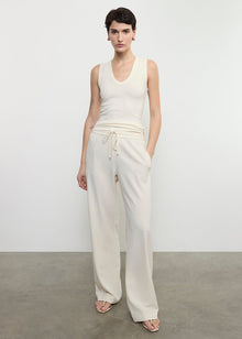 Textured Knit Sleeveless U | Vanilla