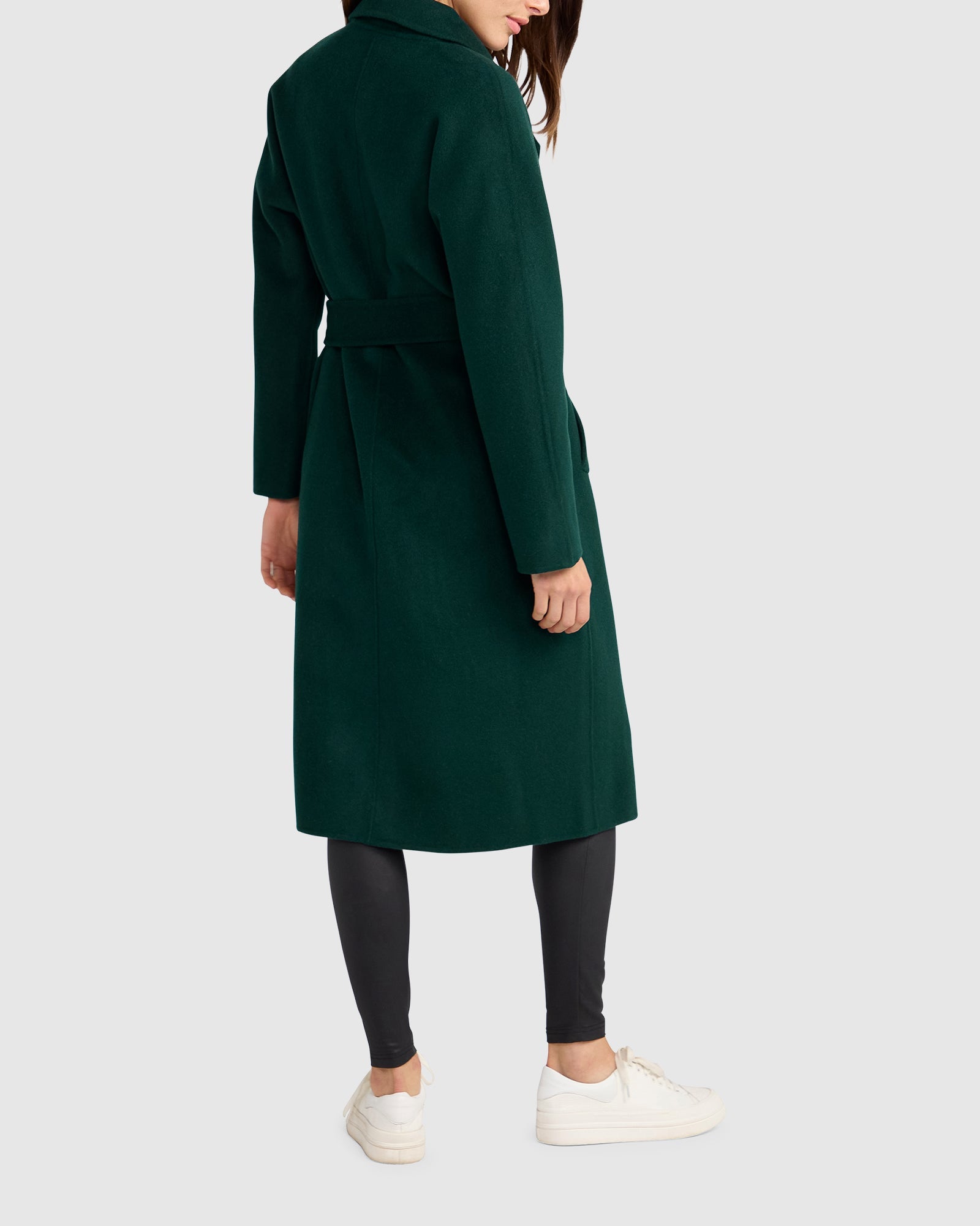 Standing Still Belted Coat | Women | Dark Green