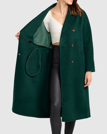 Standing Still Belted Coat | Women | Dark Green