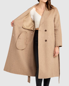 Standing Still Belted Coat | Women | Oat