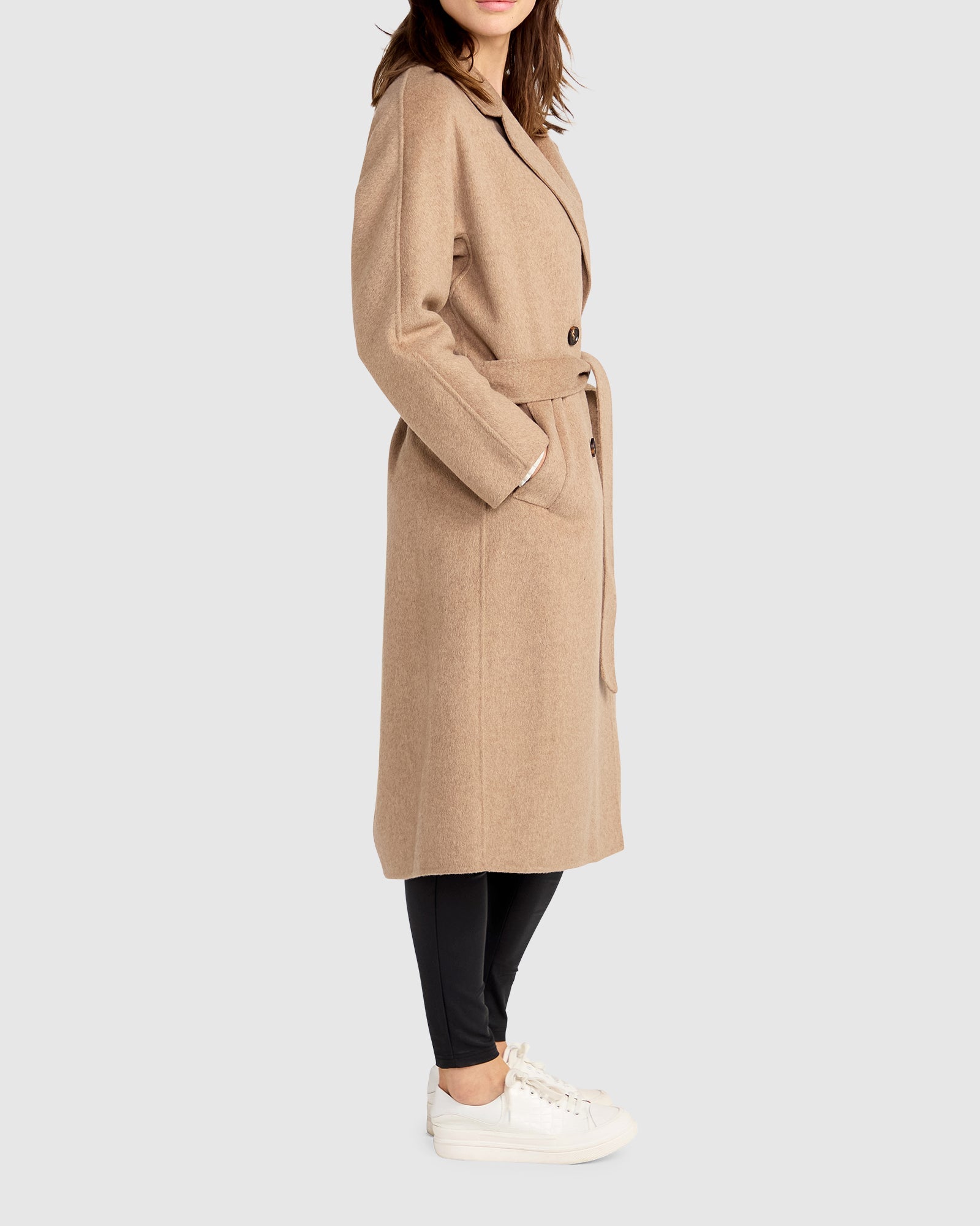 Standing Still Belted Coat | Women | Oat